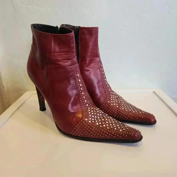 Vintage made in Italy Vaccaro boots with real rhinestones - Picture 1 of 9